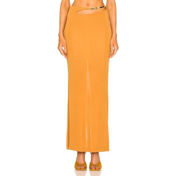 Christopher Esber Sculpted Buckle Column Skirt in Caramel - Picture 1 of 5